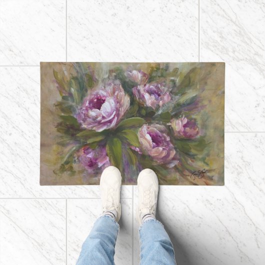 Pink Roses ドアマット (室内)