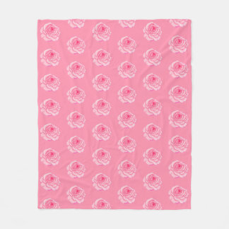 Pink roses フリースブランケット