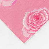 Pink roses フリースブランケット (角)