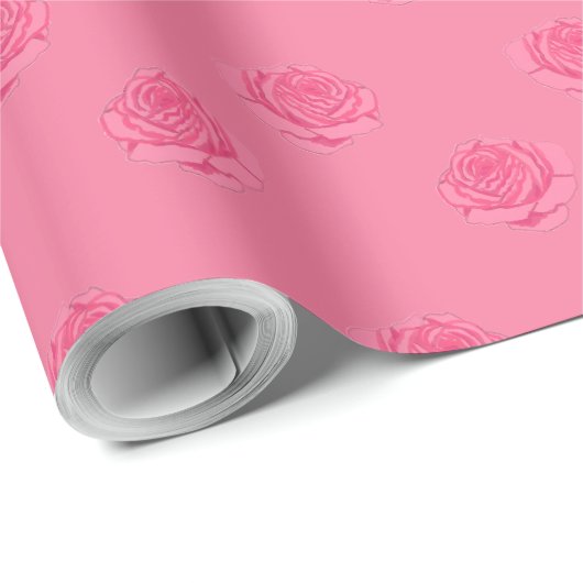Pink roses ラッピングペーパー (ロールコーナー)