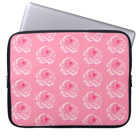 Pink roses ラップトップスリーブ (正面)
