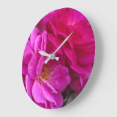 Pink Roses ラージ壁時計 (傾斜)