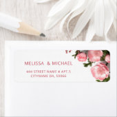 Pink Roses 3D Flowers |  Wedding ラベル (インサイチュ)