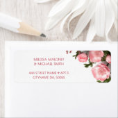 Pink Roses 3D Flowers | Wedding ラベル (インサイチュ)