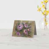 Pink Roses 4 x 5.6" カード (黄色い花)