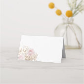 pink roses and baby's breath bouquet プレイスカード (裏面)