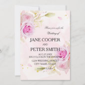 Pink roses arrangement Wedding Invitation 招待状 (正面)