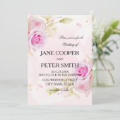 Pink roses arrangement Wedding Invitation 招待状 (スタンド正面)