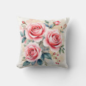 Pink Roses Beautiful Luxury Modern Collection クッション (正面)