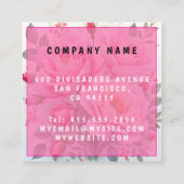 Pink Roses Beautiful Luxury Popular Collection スクエア名刺 (裏面)