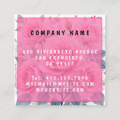 Pink Roses Beautiful Luxury Trendy Collection スクエア名刺 (裏面)