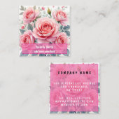 Pink Roses Beautiful Luxury Trendy Collection スクエア名刺 (正面/裏面)