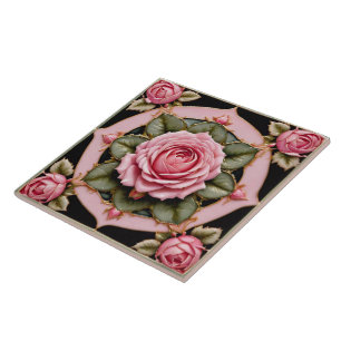 Pink Roses Beautiful Trendy Collection タイル