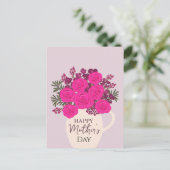 Pink Roses Bouquet – Elegant Mother’s Day Floral  ポストカード (スタンド正面)
