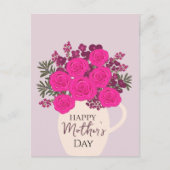 Pink Roses Bouquet – Elegant Mother’s Day Floral  ポストカード (正面)