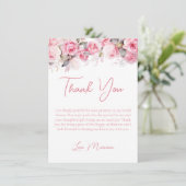 Pink Roses Bridal Shower Thank You Card 招待状 (スタンド正面)