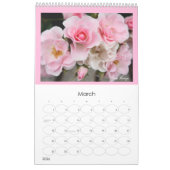 Pink Roses Calendar カレンダー (3月 2026)