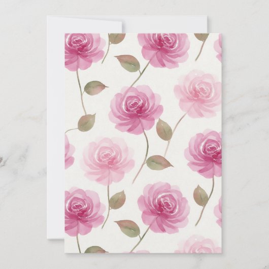 Pink Roses Card 招待状 (正面)