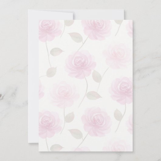 Pink Roses Card 招待状 (裏面)
