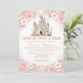 Pink Roses Castle Princess Birthday Invitation 招待状 (スタンド正面)