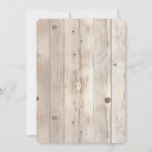 Pink Roses Cream White Wood Wedding 招待状 (裏面)