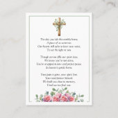 Pink Roses & Eucalyptus Memorial Photo Prayer Card 名刺 (裏面)
