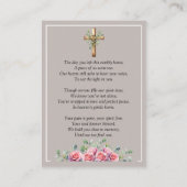 Pink Roses & Eucalyptus Memorial Photo Prayer Card 名刺 (裏面)