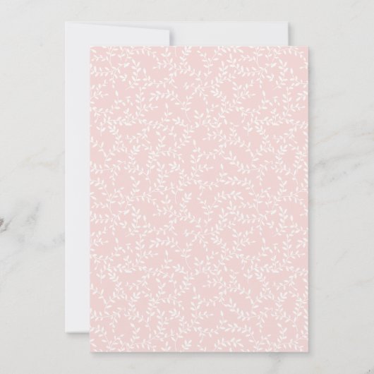 Pink Roses Feminine Floral Wedding Invitation 招待状 (裏面)