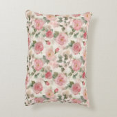 Pink Roses Floral  アクセントクッション (裏面(縦))