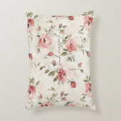 Pink Roses Floral  アクセントクッション (正面(垂直))