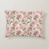 Pink Roses Floral  アクセントクッション (裏面)