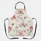 Pink Roses Floral  エプロン (正面)