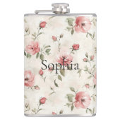 Pink Roses Floral  フラスク (正面)