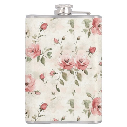 Pink Roses Floral  フラスク (裏面)