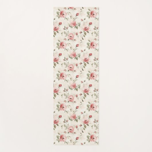 Pink Roses Floral  ヨガマット (正面)