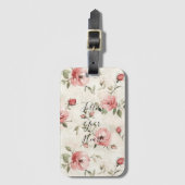 Pink Roses Floral  ラゲッジタグ (正面縦)