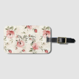Pink Roses Floral  ラゲッジタグ