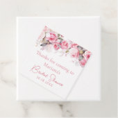 Pink Roses Floral Bridal Shower フェイバータグ (インサイチュ)