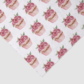 Pink Roses Floral Cupcakes Birthday 薄葉紙 (詳細)