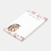 Pink Roses Floral Horse Bow Quote ポストイット (アングル)