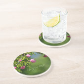 Pink Roses Floral (photography by me) コースター (側面)