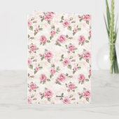 Pink Roses Floral Pretty Horse Pink Bow Birthday カード (裏面)