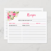 Pink Roses Floral Recipe Card (正面/裏面)