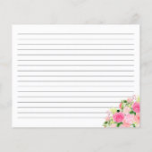 Pink Roses Floral Recipe Card (裏面)