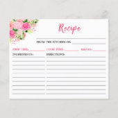 Pink Roses Floral Recipe Card (正面)