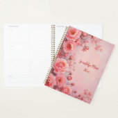Pink Roses Floral Spiral-Bound Planner Botanical プランナー手帳 (ディスプレー)