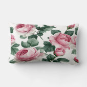 Pink Roses Floral Throw Pillow ランバークッション (裏面)
