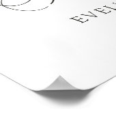 Pink Roses Foliage Cross Baptism Welcome Sign ポスター (角)