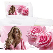 Pink Roses Funeral Casket Insert, Memorial Sign ポスター