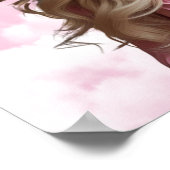 Pink Roses Funeral Casket Insert, Memorial Sign ポスター (角)